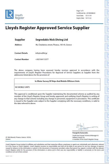 Lloyds Register Approved Service Supplier | NSD LTD